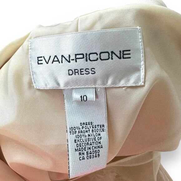 Vintage style Evan Picone cream sway back evening formal dress size 10 - Picture 6 of 7